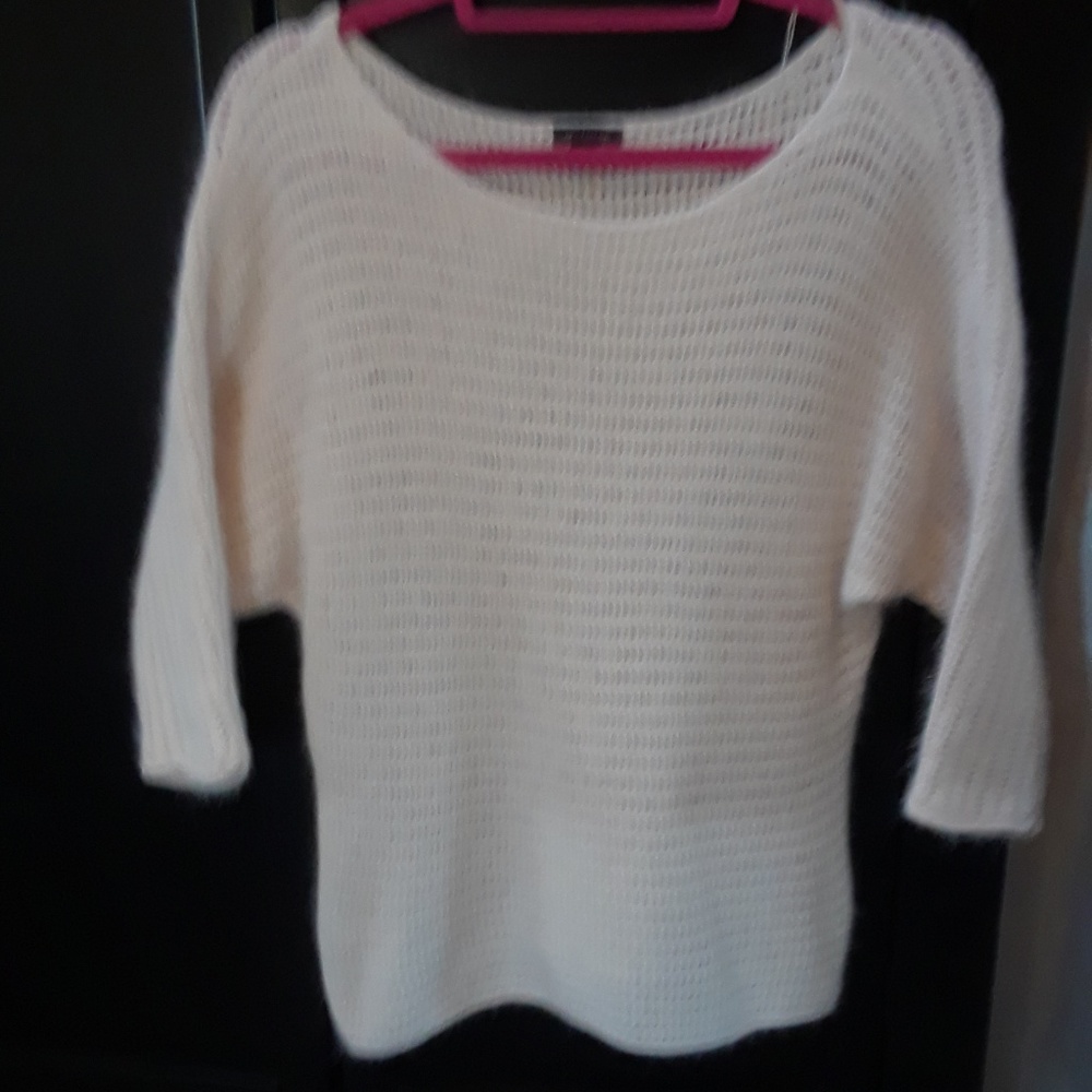 Ann Taylor Blush Angora Loose Weave Sweater Top